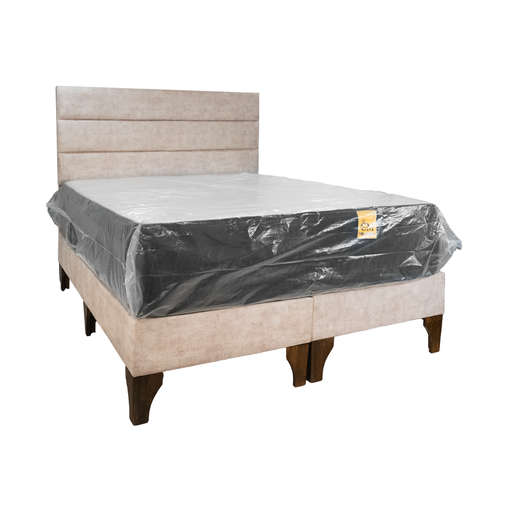 Cama 2 Plazas con Colchón Fantasy 3.0 Doble Pillow y Respaldo Lineal